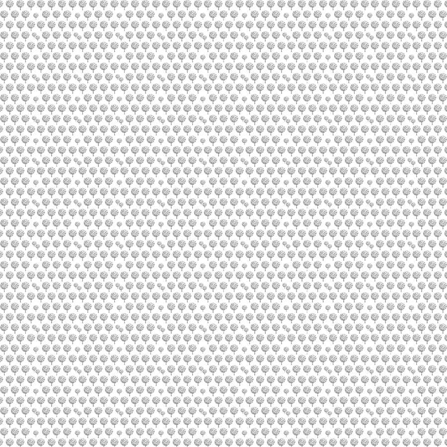 Design Fototapete Wald Muster in Grau auf weißem Hintergrund auf Strukturvlies
