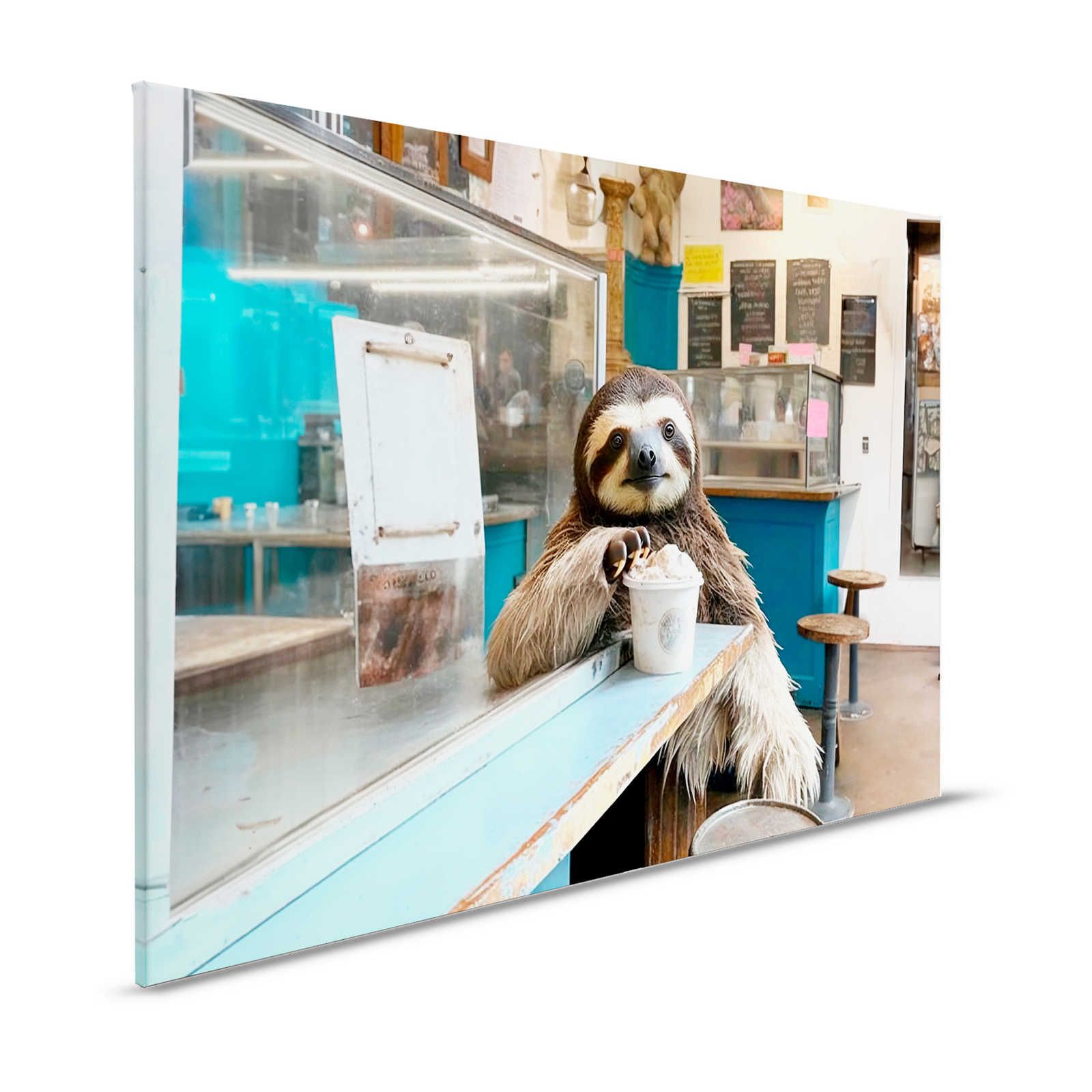 KI-Leinwandbild »icy sloth« – 120 cm x 80 cm
