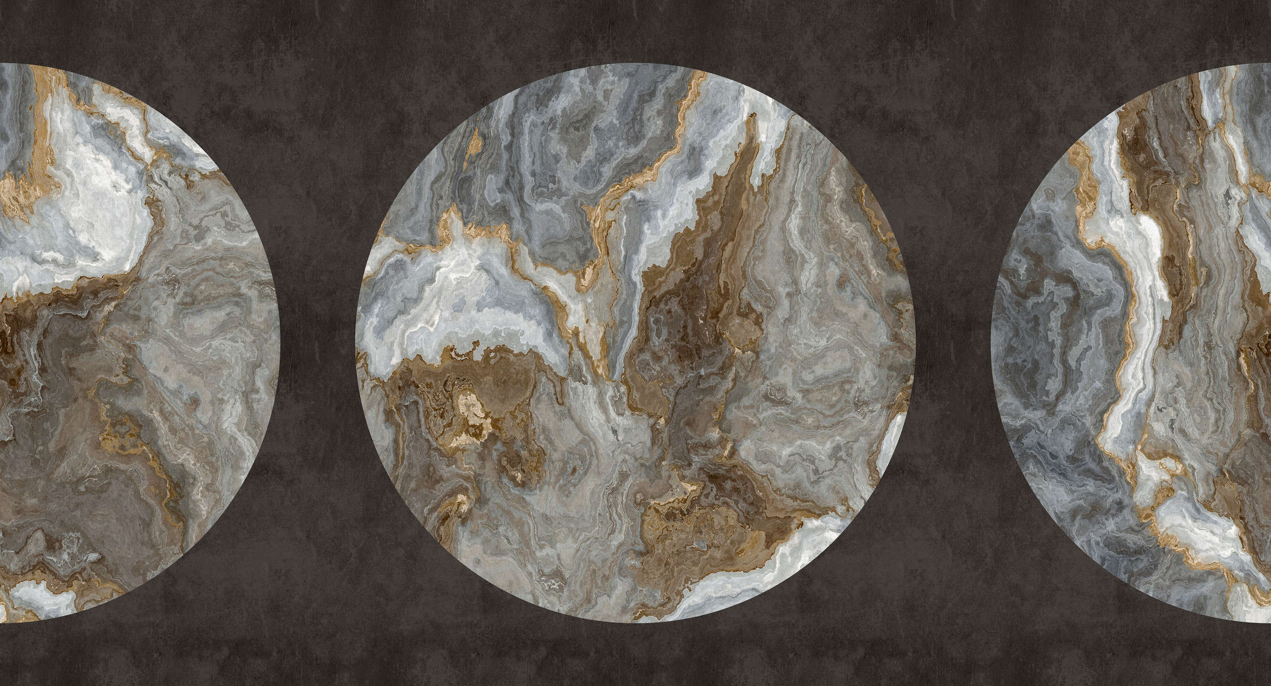             Luna 1 – Marmor Fototapete Kreis Design & schwarze Putzoptik
        