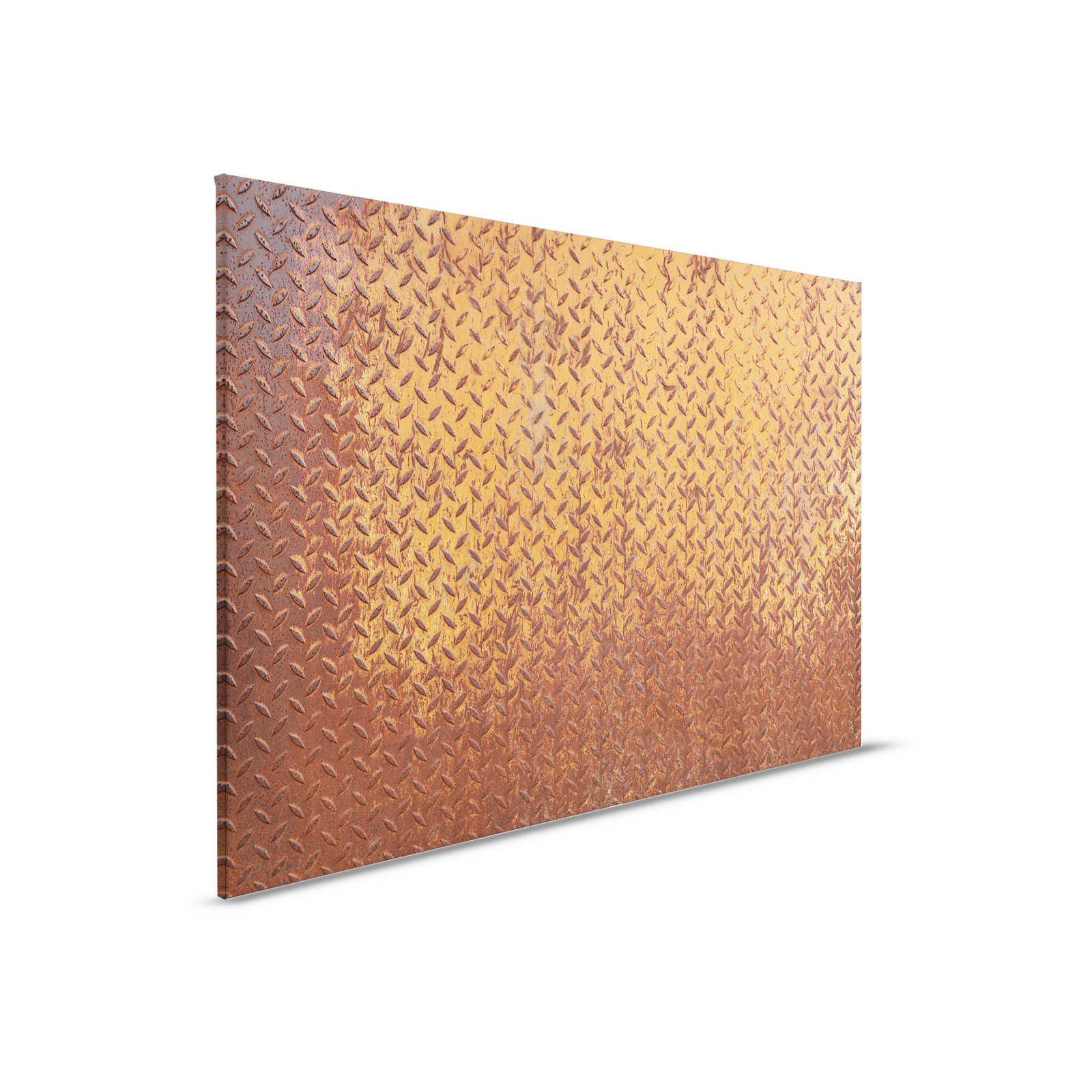         Metall Leinwandbild Stahlplatte Rost mit Diamant Muster – 0,90 m x 0,60 m
    