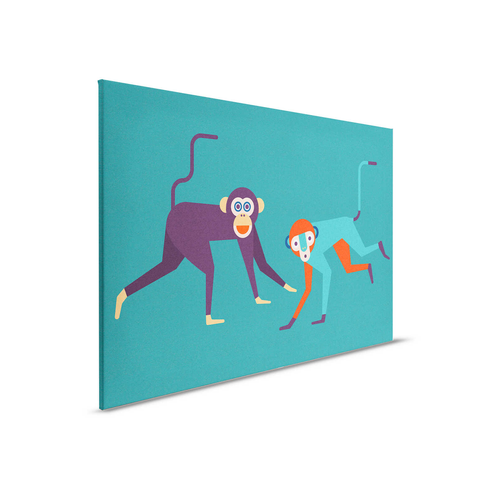         Monkey Business 1 - Leinwandbild in Pappe Struktur, Affen-Bande im Comic-Stil – 0,90 m x 0,60 m
    