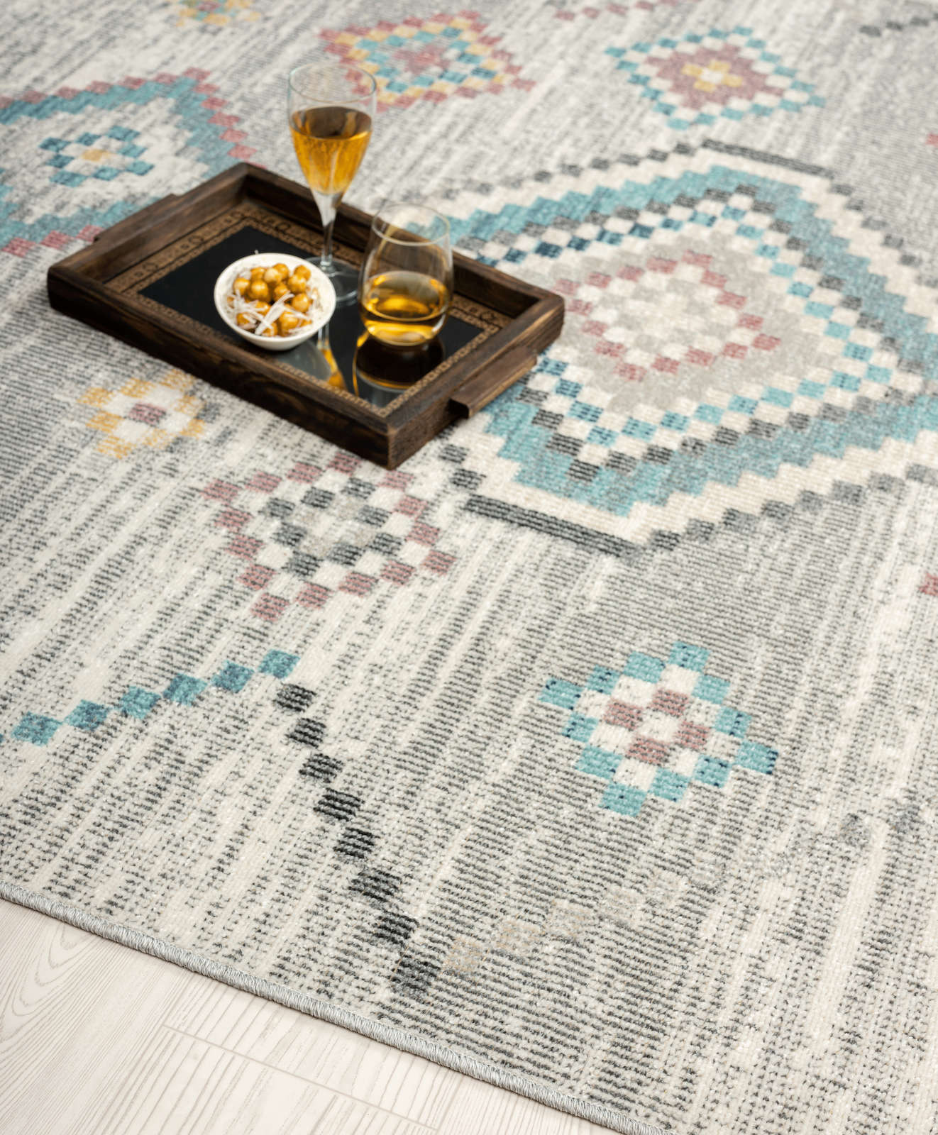            Cremefarbener Outdoor Teppich aus Flachgewebe – 150 x 80 cm
        