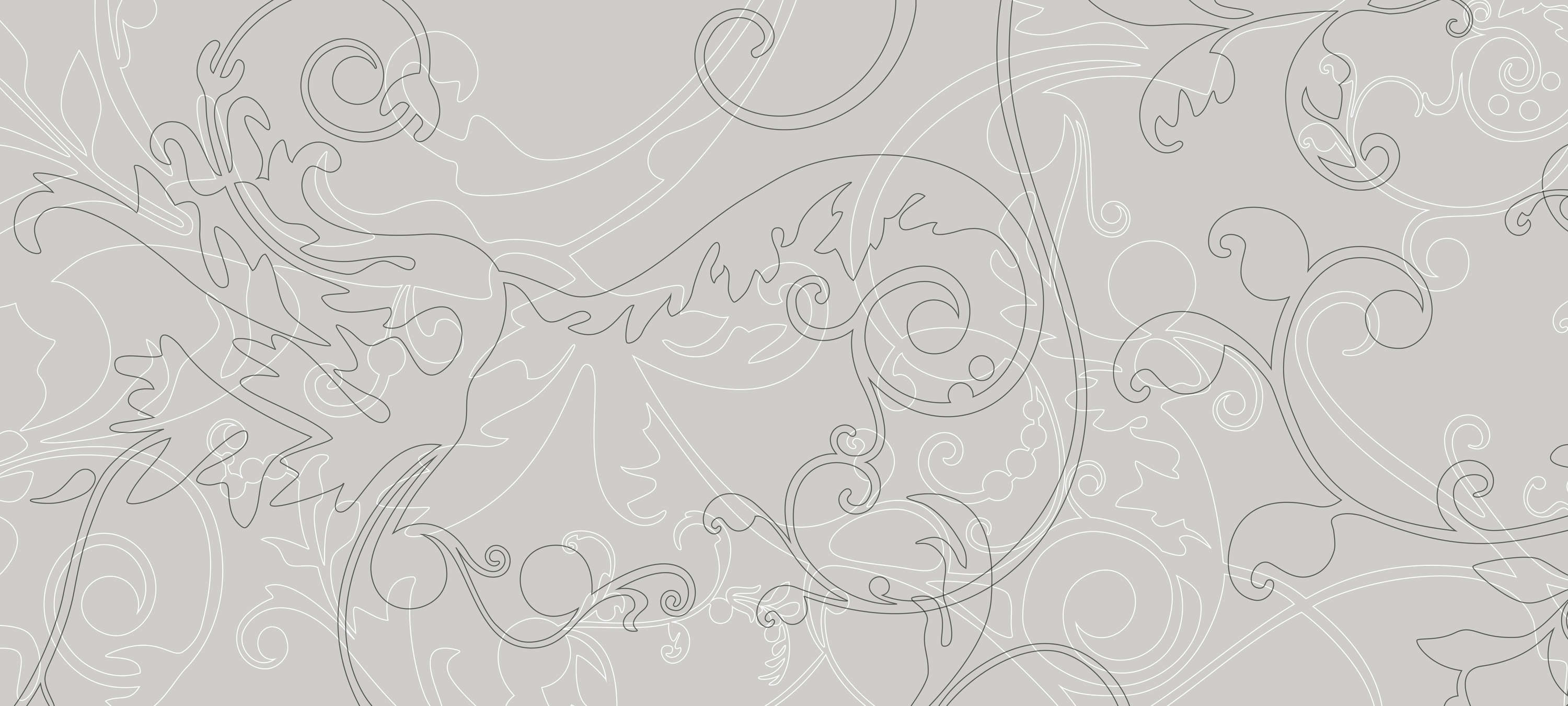             Fototapete beigegrau mit Ornament-Design – Grau, Weiß, Schwarz
        