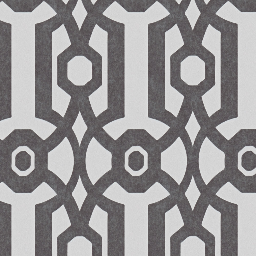             Vliestapete mit Grafik-Muster modern – Schwarz, Weiß
        