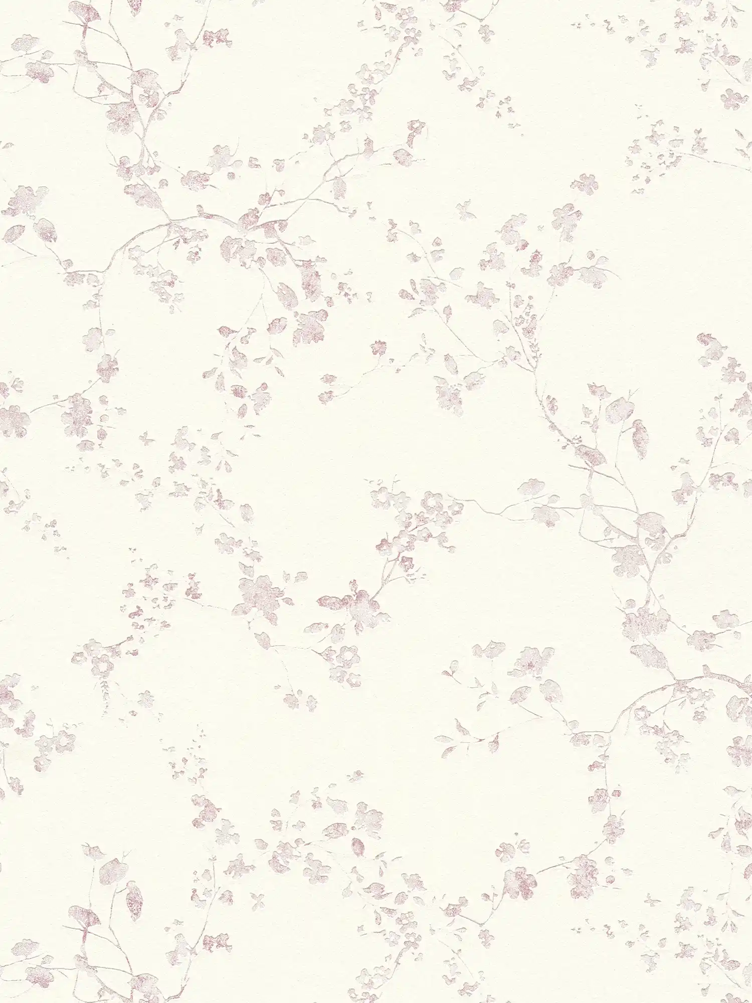         Blumen Vliestapete im Landhausstil – Violett, Creme
    