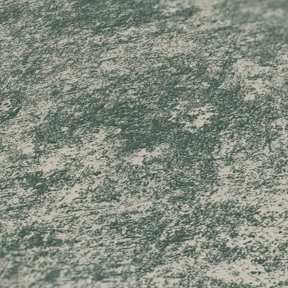            Metalloptik Tapete glänzend glatt – Grün, Creme
        