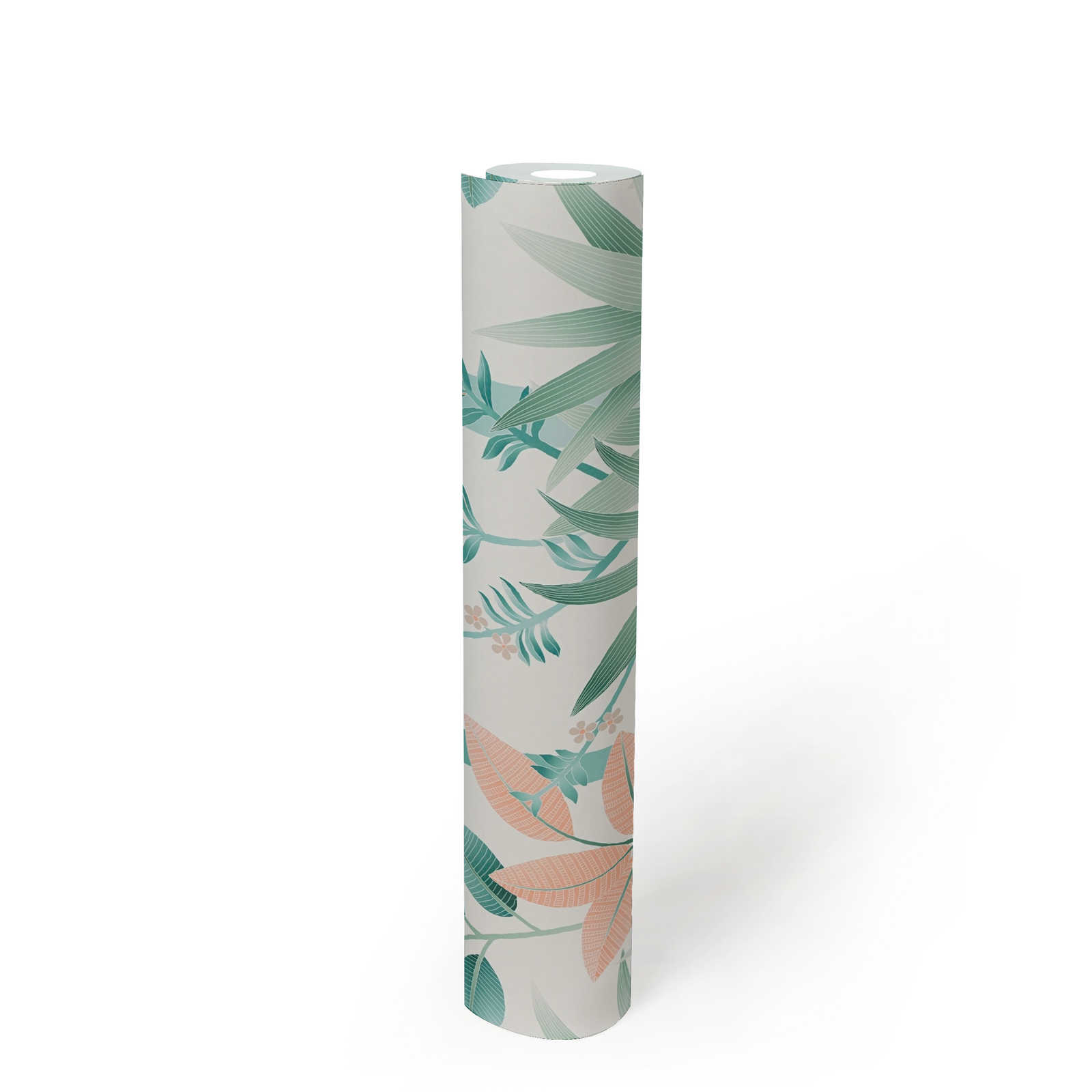             Vliestapete mit floralem Muster – Bunt, Grün, Weiß
        