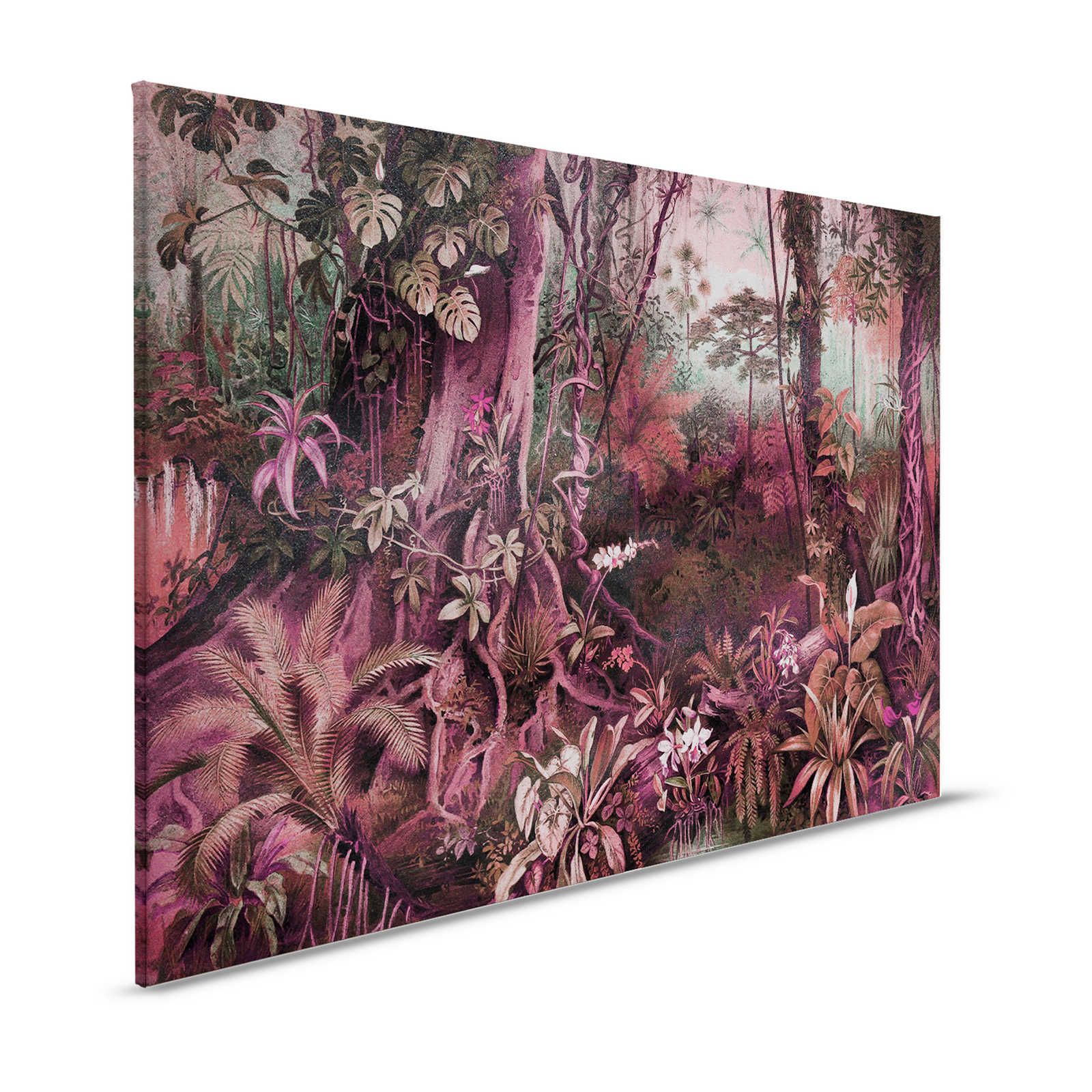 Leinwandbild Dschungel Motiv mit Blättern – 1,20 m x 0,80 m
