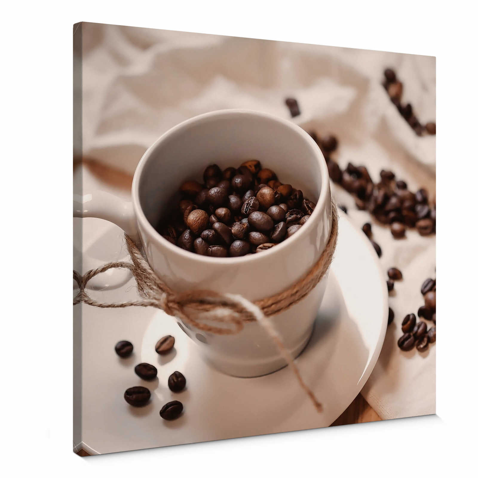         Quadratisches Leinwandbild Kaffee Tasse – 0,50 m x 0,50 m
    