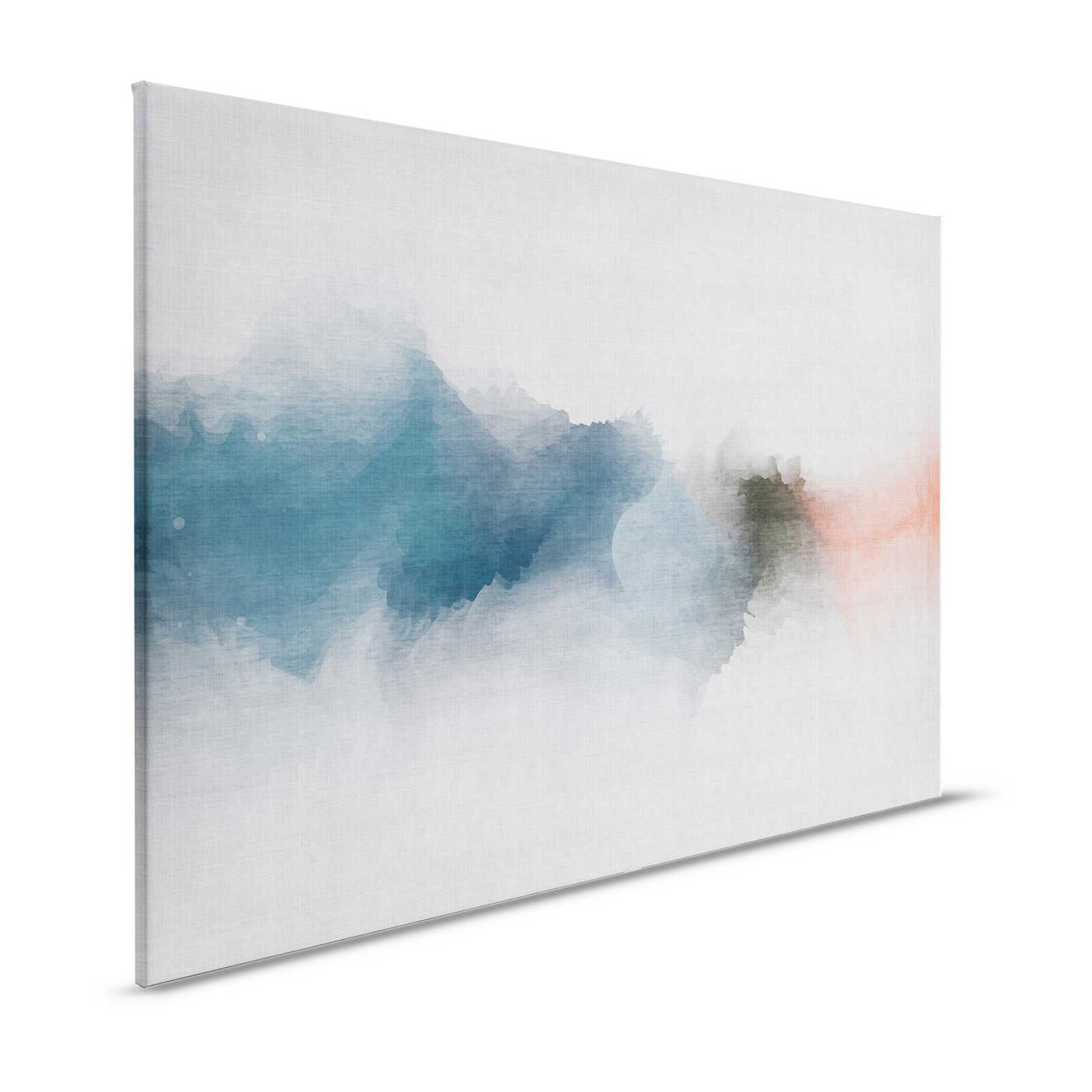 Daydream 1 - Minimalistisches Leinwandbild im Aquarell Stil- Naturleinen Optik – 1,20 m x 0,80 m

