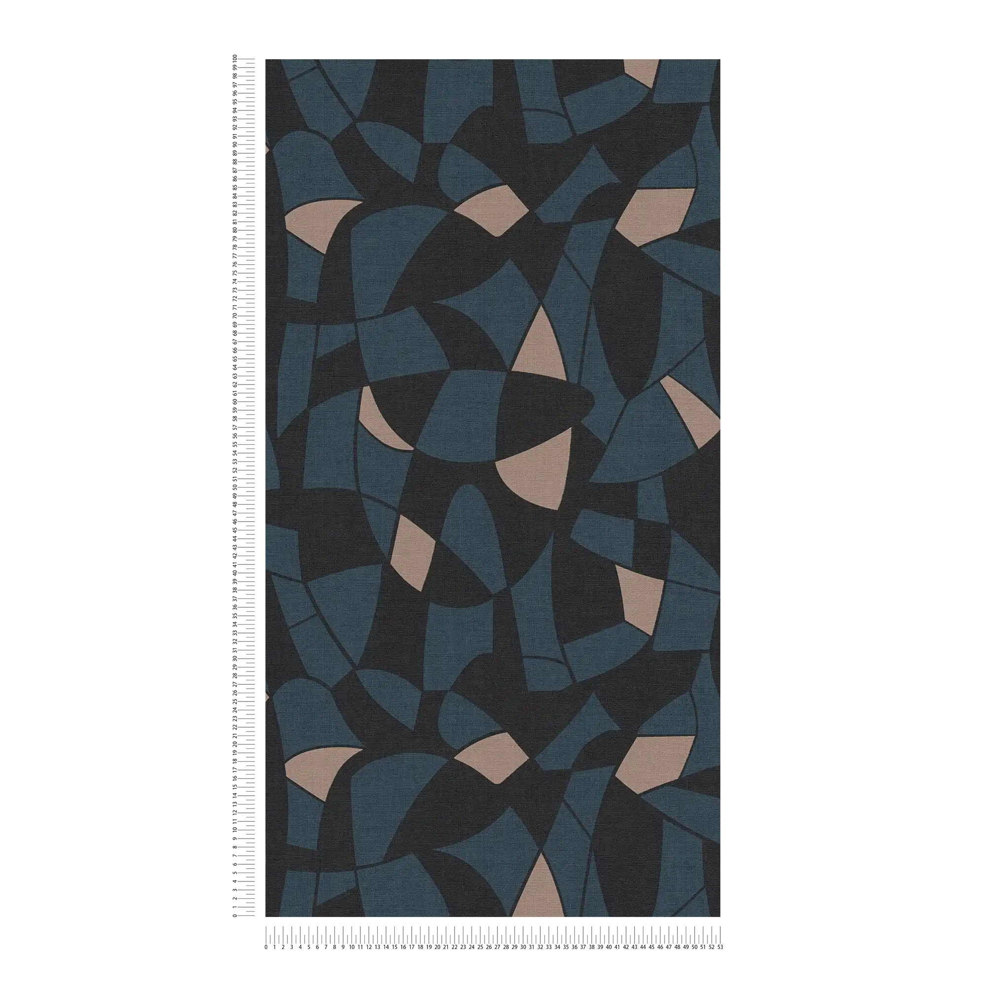             Vliestapete in dunklen Farben im abstrakten Muster – Schwarz, Blau, Beige
        