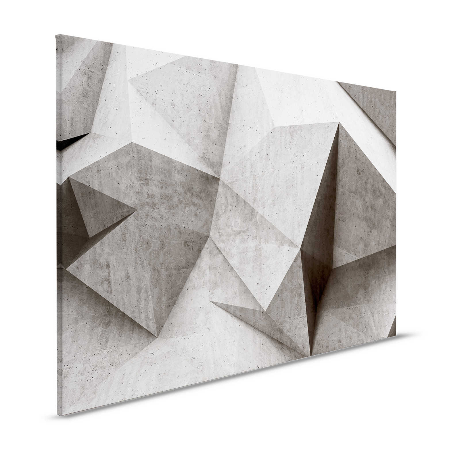 Boulder 1 - Coole 3D Beton-Polygone Leinwandbild – 1,20 m x 0,80 m
