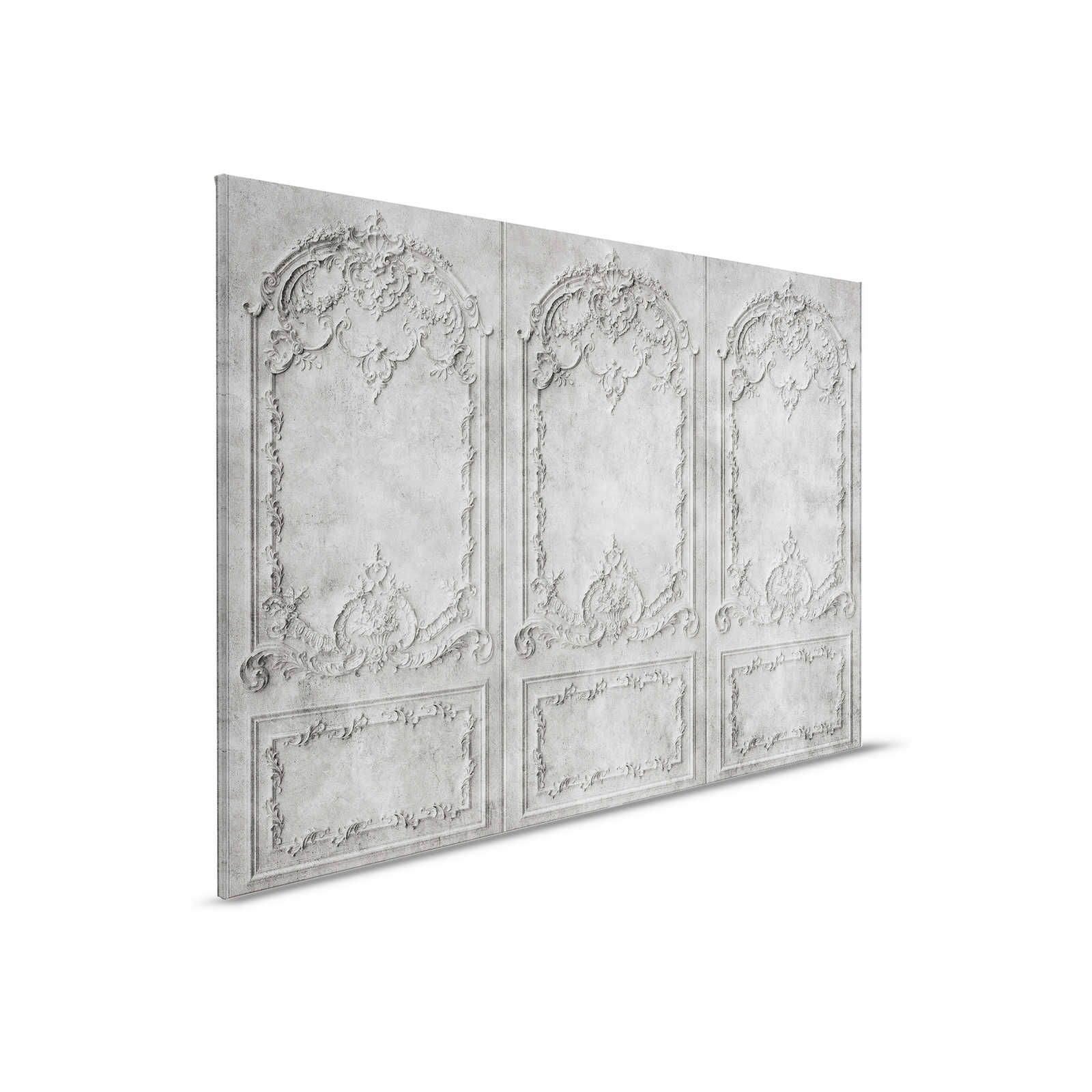 Versailles 2 - Leinwandbild Holz-Paneele Grau im Barock Stil – 0,90 m x 0,60 m
