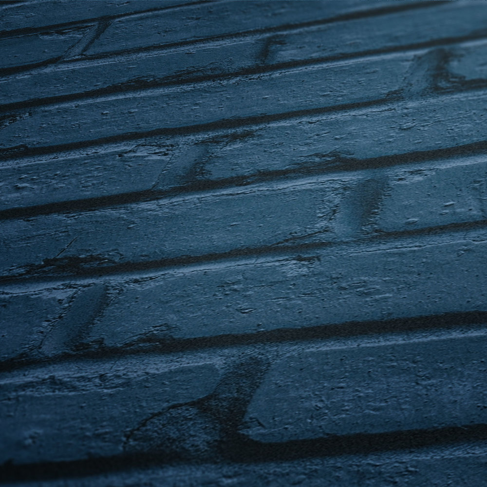             3D Tapete Steinoptik gefärbte Backsteinmauer – Blau
        