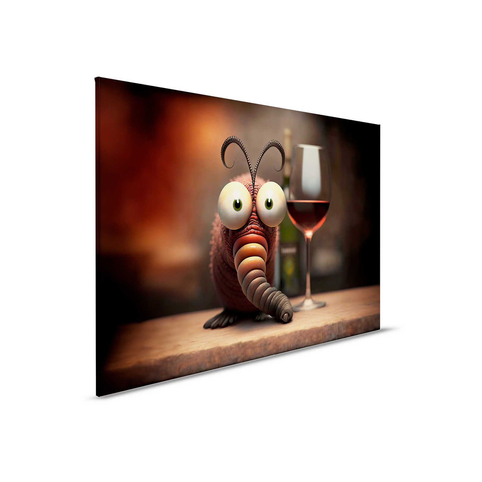 KI-Leinwandbild »winy worm« – 90 cm x 60 cm
