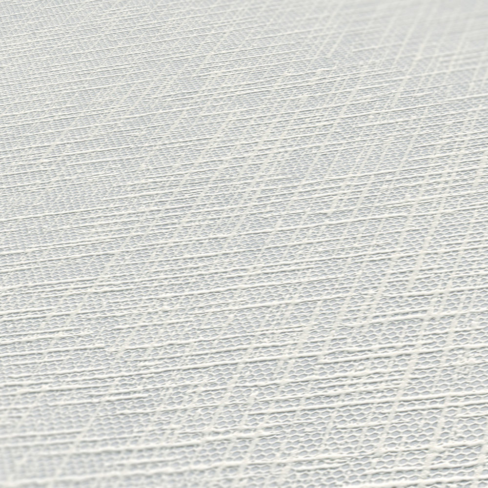             Tapete mit Struktureffekt in Textiloptik – Weiß
        