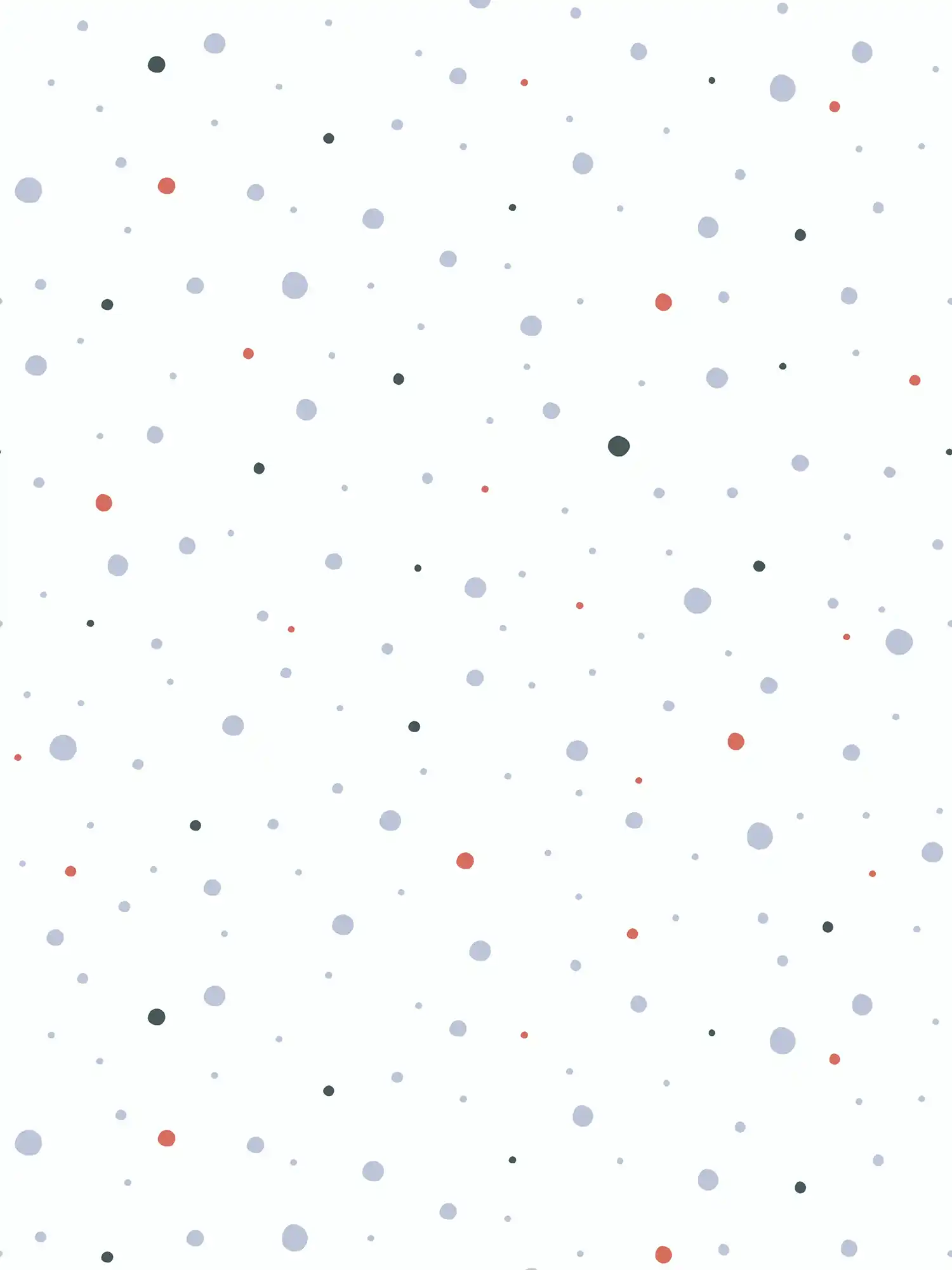         Neutrale Kinderzimmer Tapete mit Punkten – Weiß, Grau, Rot
    