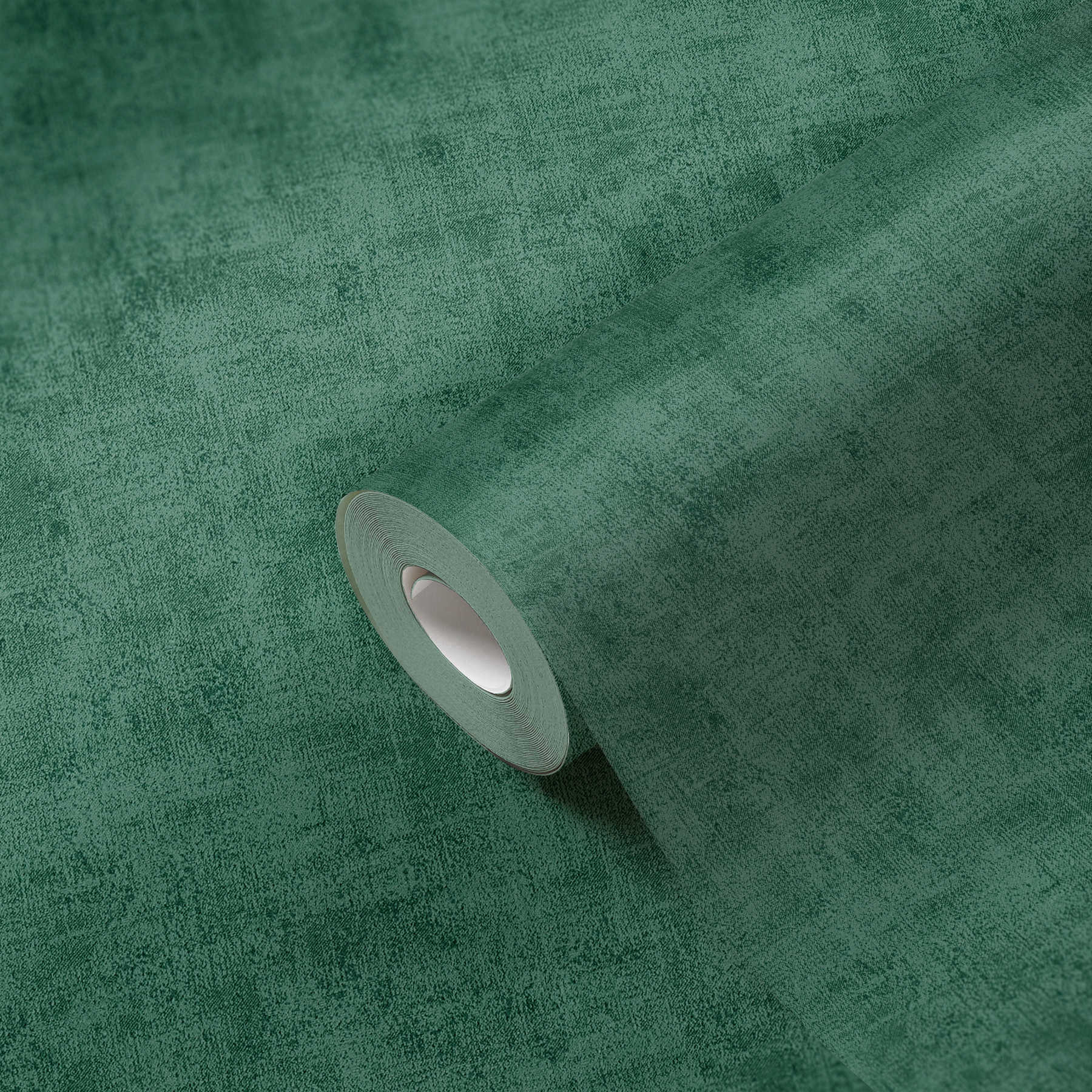             Uni Tapete mit melierter Struktur Optik – Grün
        