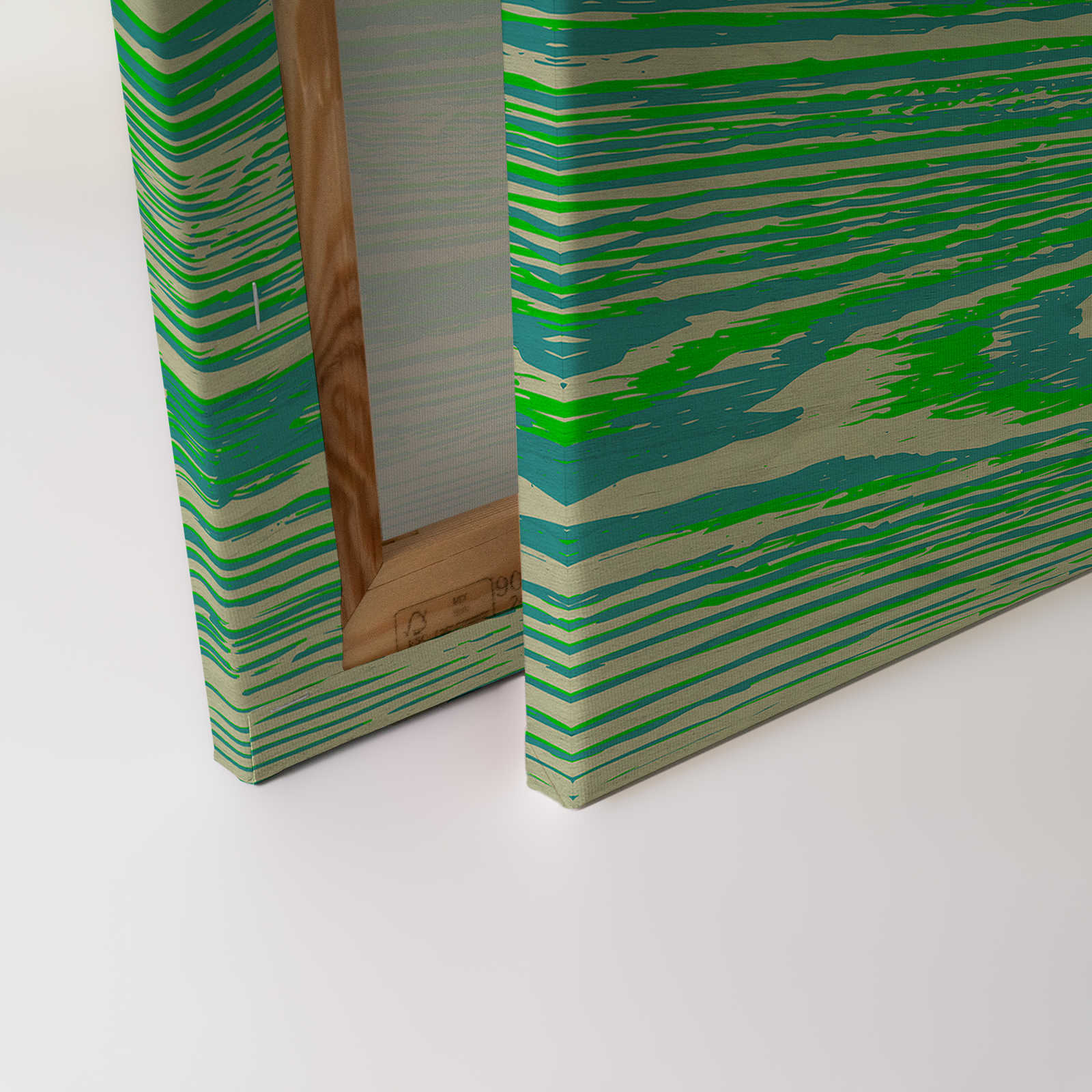             Bounty 1 - Neongrünes Leinwandbild Holzoptik Design – 1,20 m x 0,80 m
        