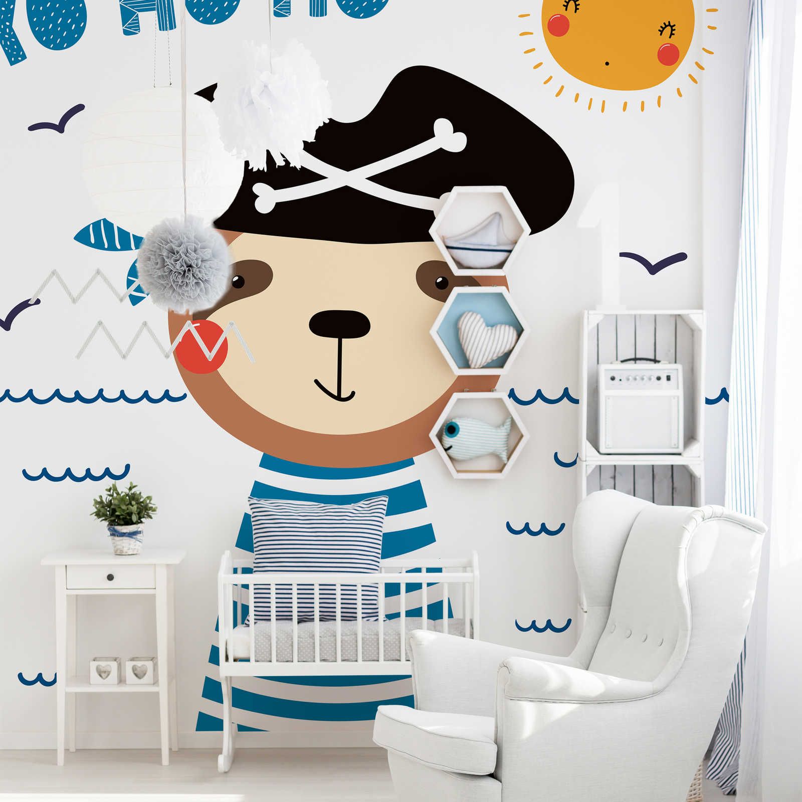         Fototapete fürs Kinderzimmer mit Bären-Pirat – Glattes & leicht glänzendes Vlies
    