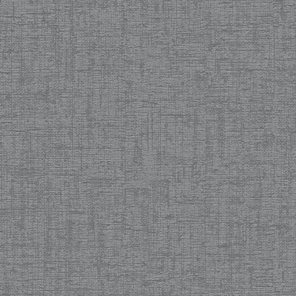             Einfarbige Vliestapete mit Textilstruktur – Anthrazit, Grau
        