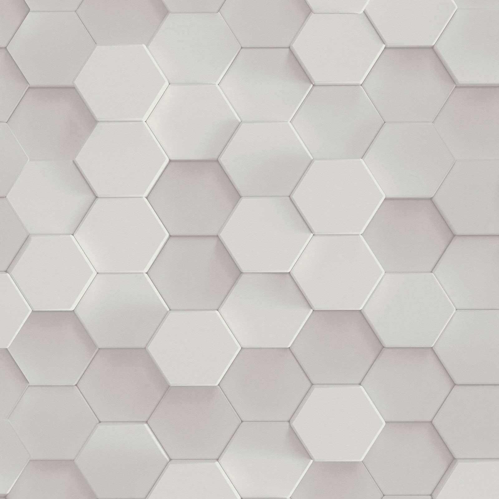         Hexagon 3D Tapete Grafikmuster Waben – Weiß
    