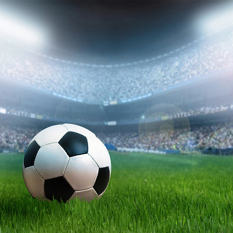         Fototapete Fußball-Arena mit Ball – Premium Glattvlies
    