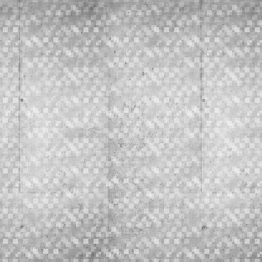 Grafik Fototapete mit überlappendem Würfel Motiv grau auf Strukturvlies
