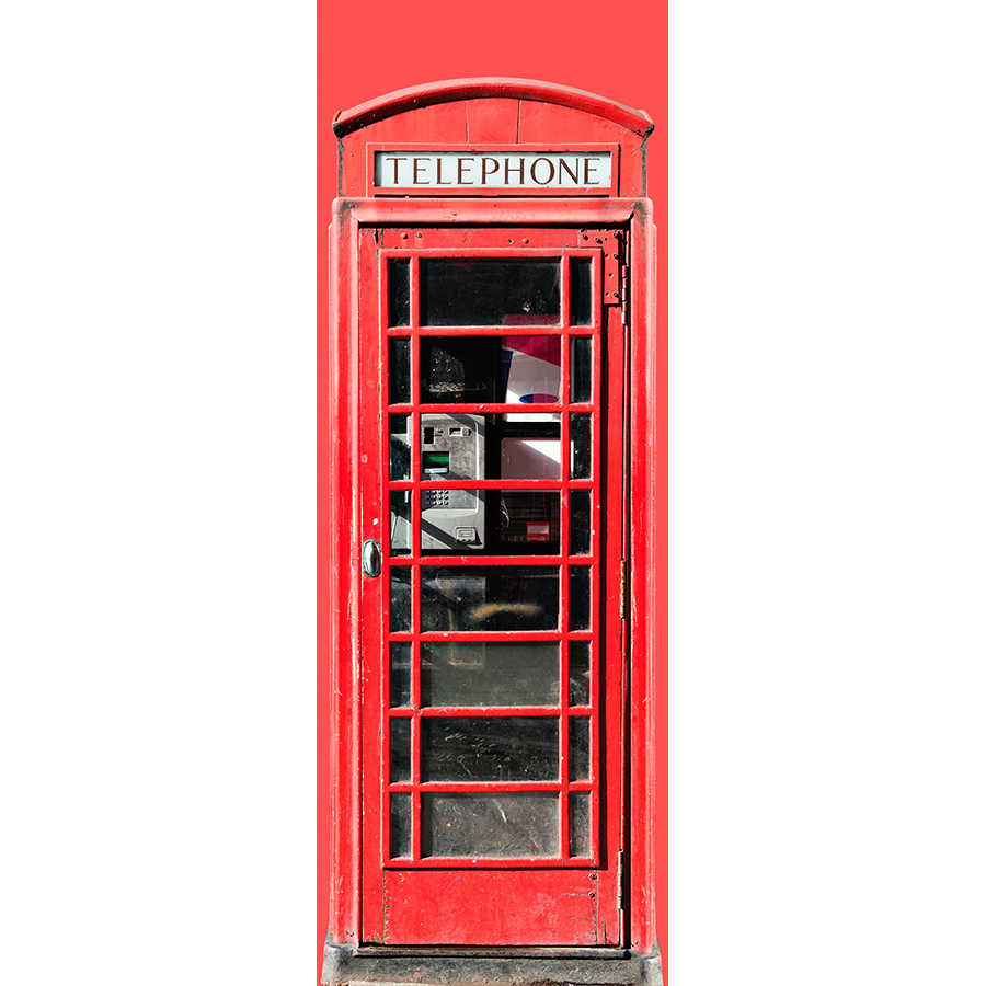 Moderne Fototapete britische Telefonzelle auf Perlmutt Glattvlies

