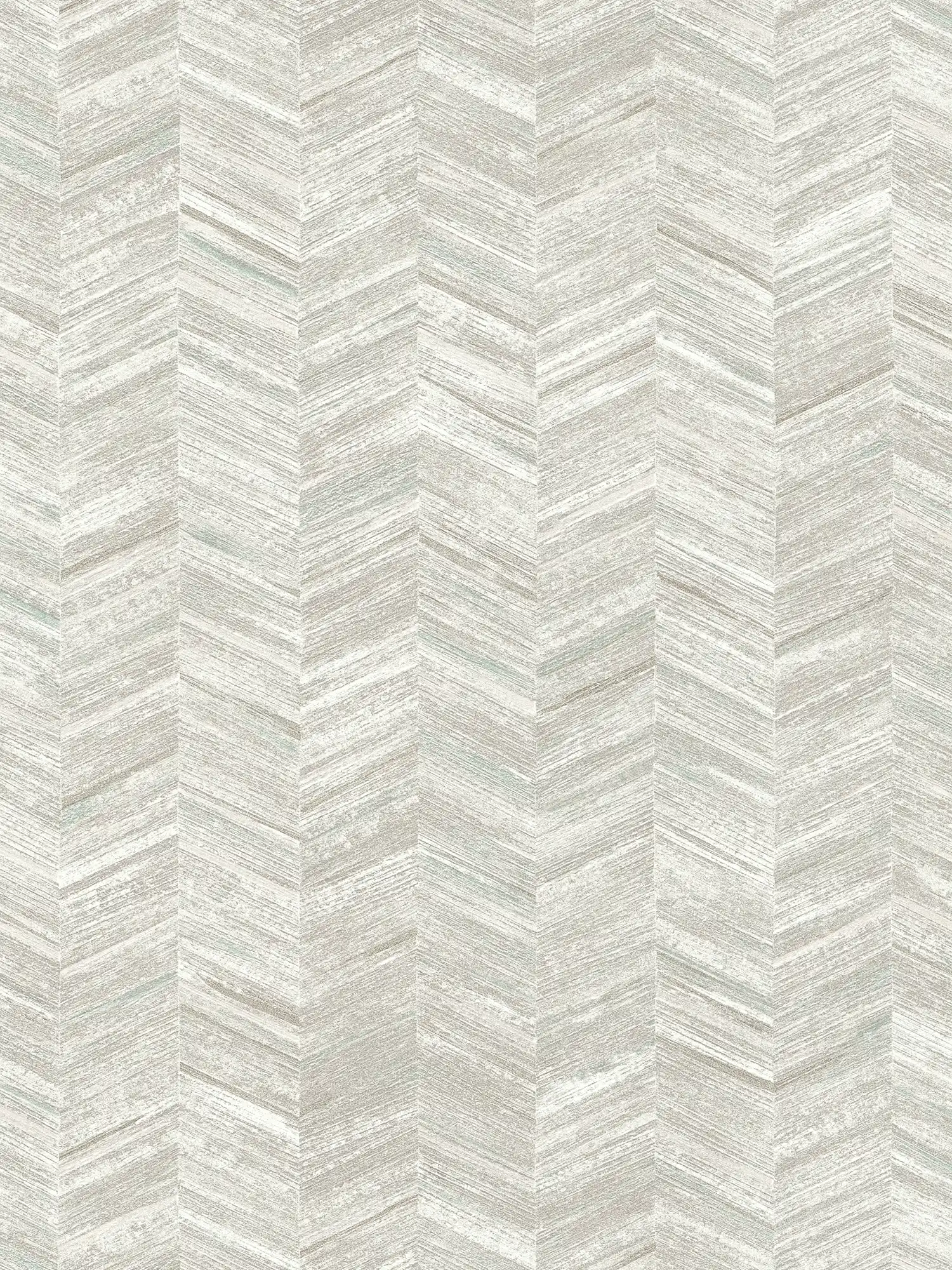 Strukturtapete Vlies mit Holzeffekt & Fischgrätmuster – Grau, Weiß
