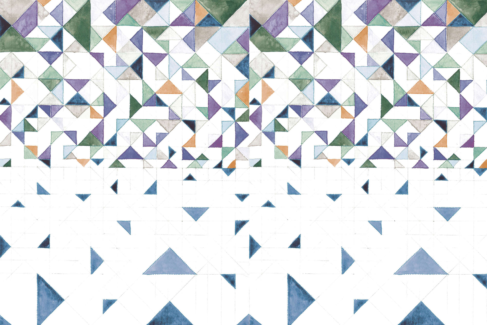            Grafik Fototapete mit Dreieck Muster auf Perlmutt Glattvlies
        