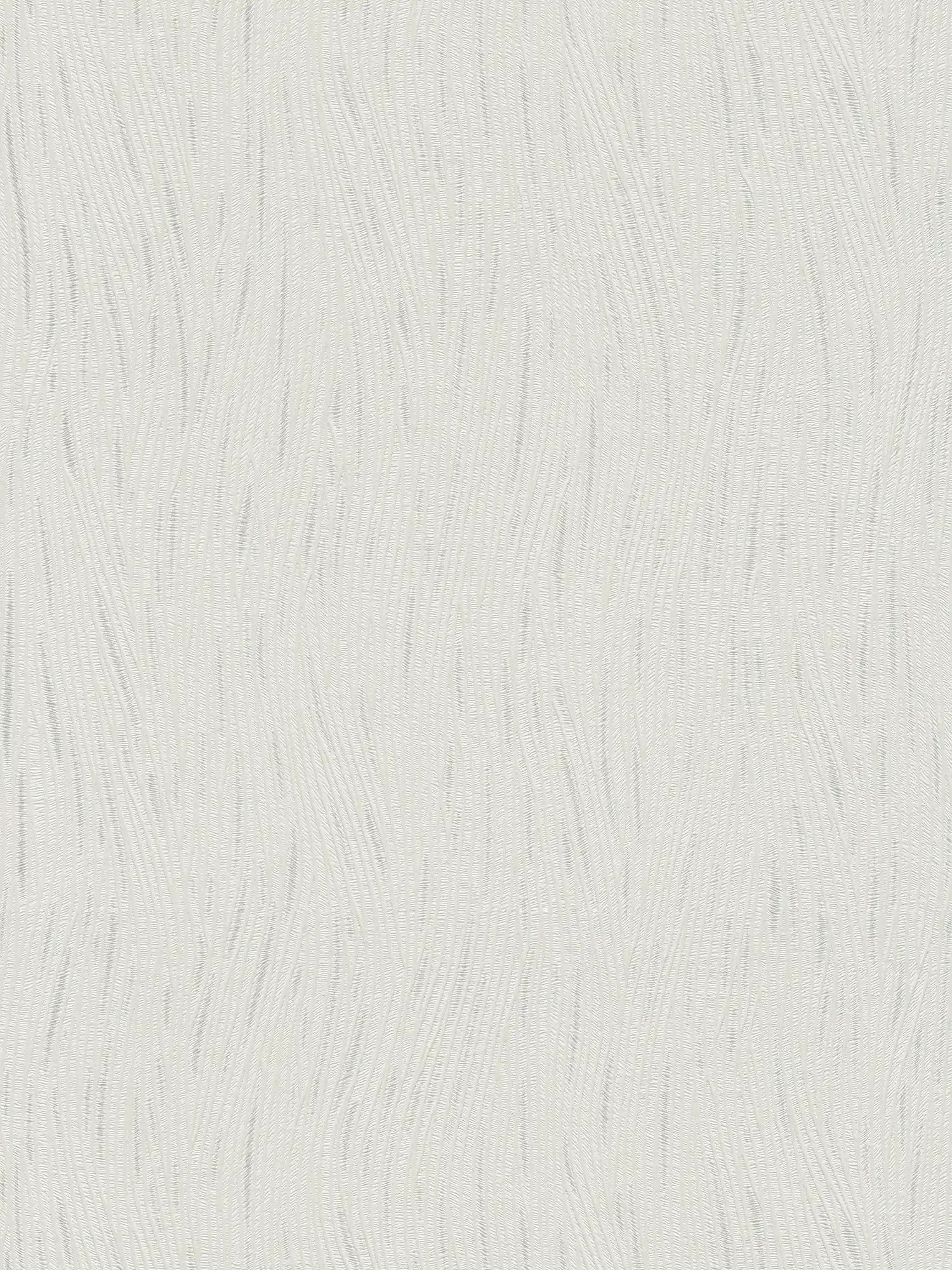 Grafiktapete mit wellenartigem Linienmuster und Metallic-Akzenten – Weiß, Silber
