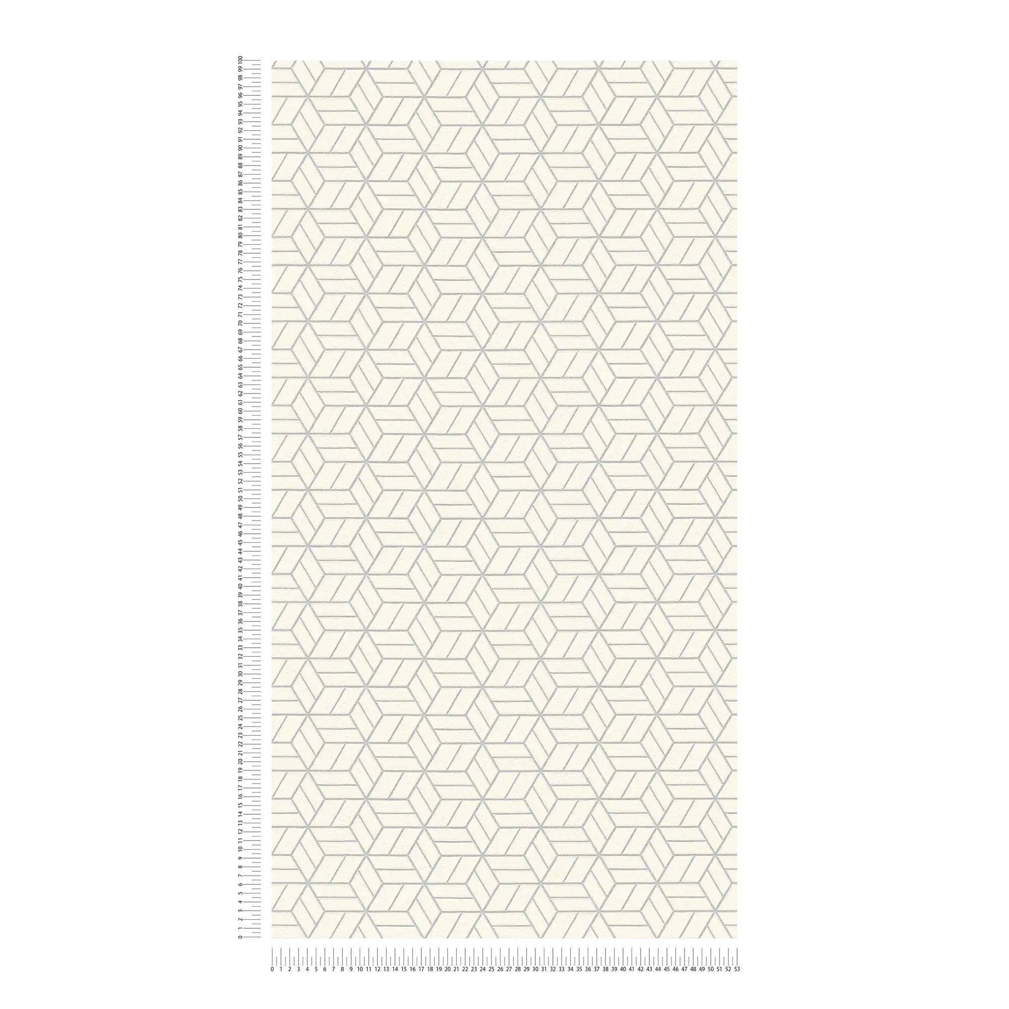             Tapete geometrisches Muster & Glitzer-Effekt – Silber, Grau, Weiß
        