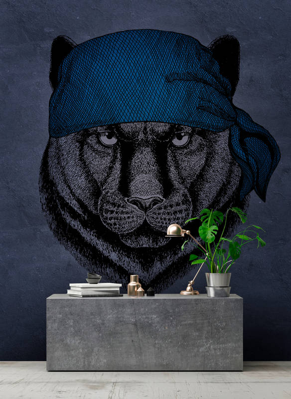 Raumbild Fototapete Panther im Piraten-Look
