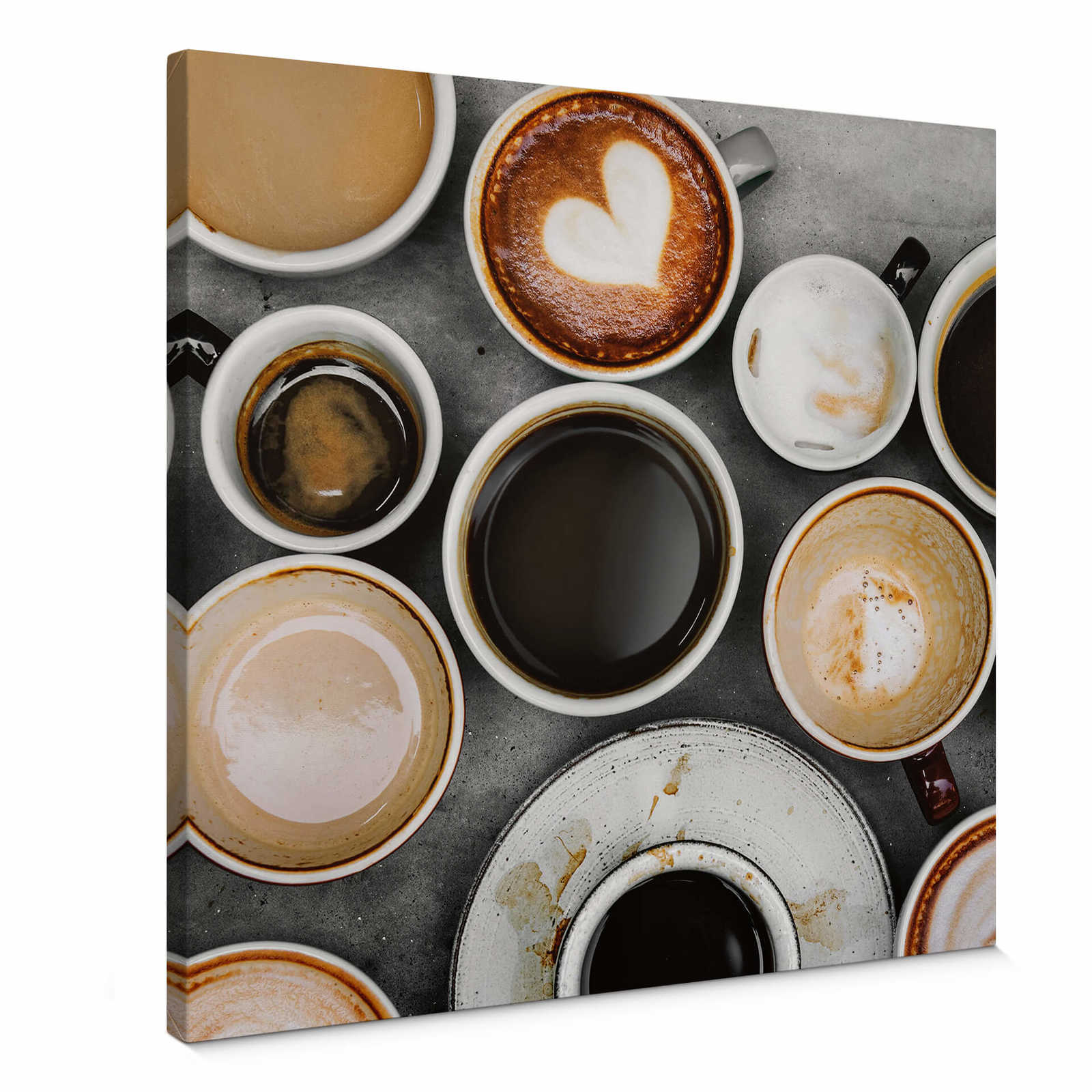         Quadratisches Leinwandbild Kaffeetassen – 0,50 m x 0,50 m
    