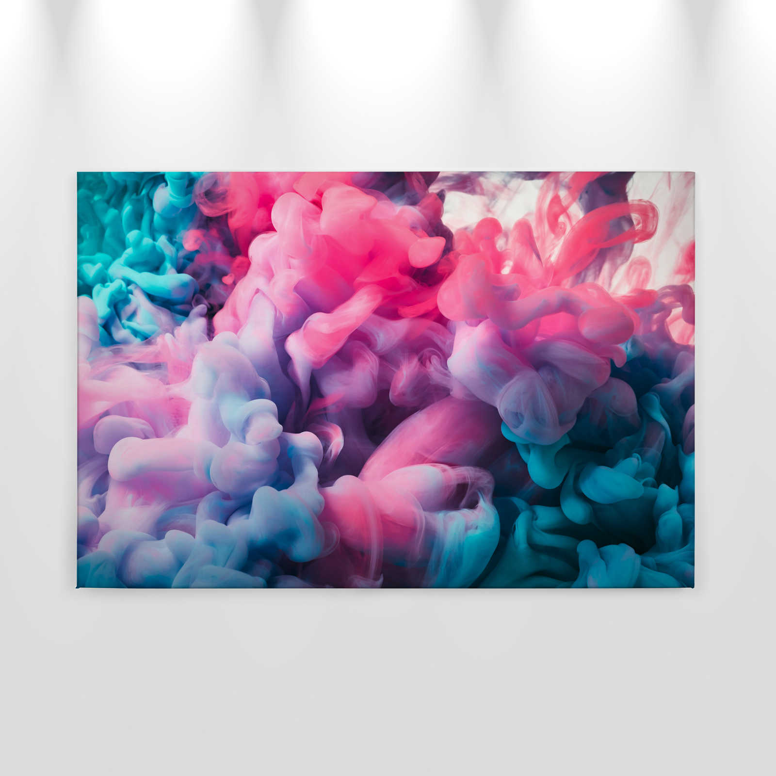             Farbiger Rauch Leinwand |Rosa, Blau, Weiß – 0,90 m x 0,60 m
        