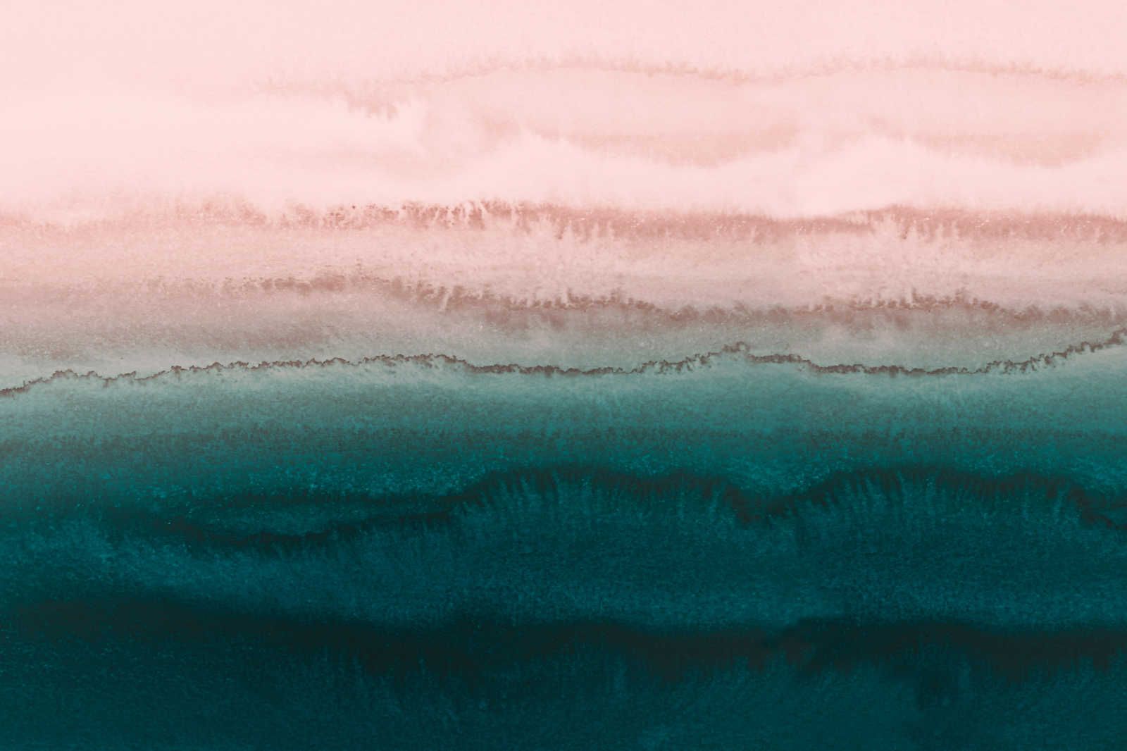             Gezeiten Leinwandbild mit abstraktem Wasser Aquarell – 1,20 m x 0,80 m
        