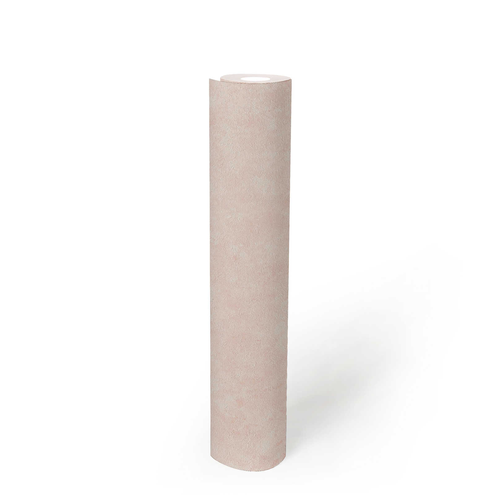             Einfarbige Tapete mit Strukturtapete in dezenter Farbe – Weiß, Rosa
        