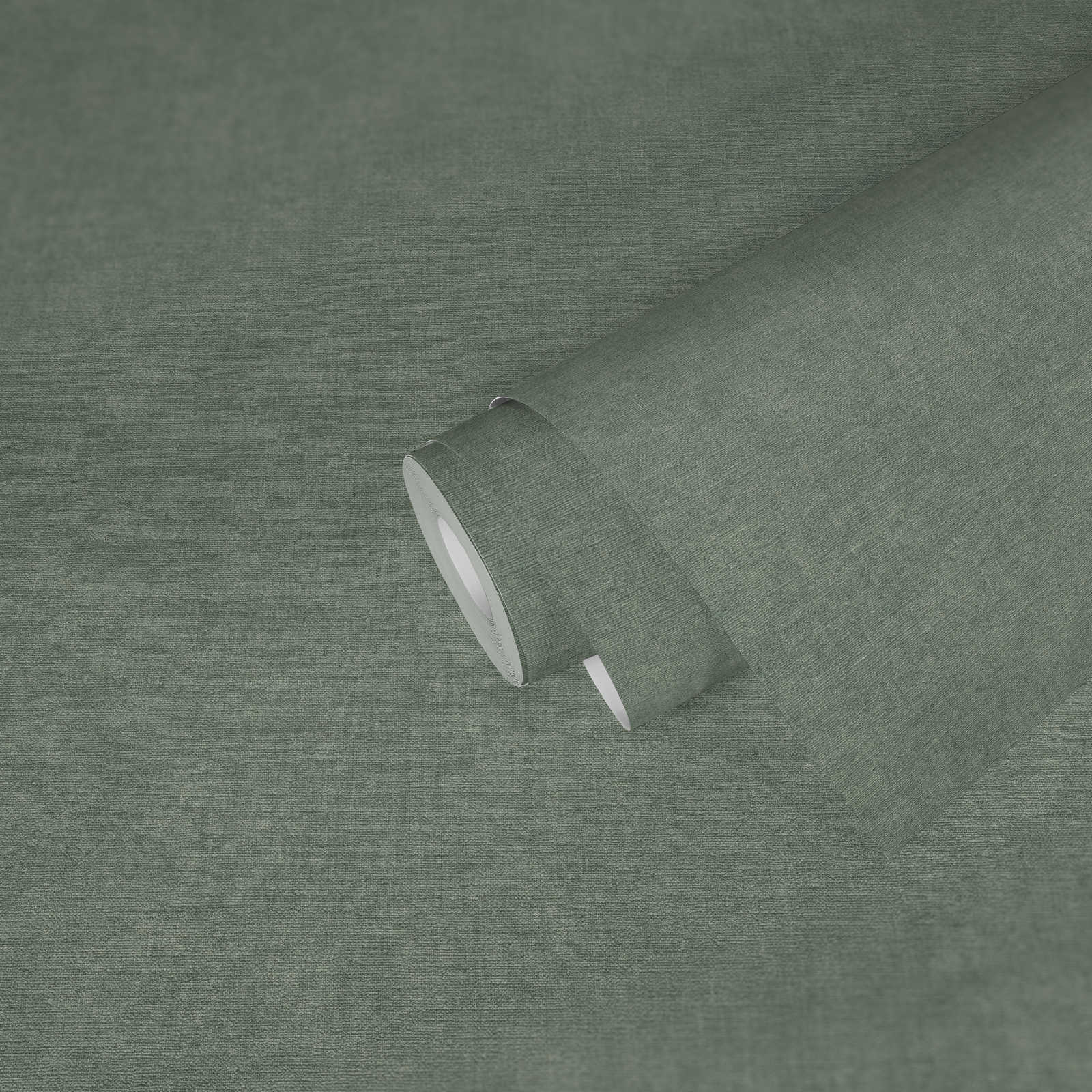             Unitapete leicht strukturiert in Textiloptik – Grün, Grau
        