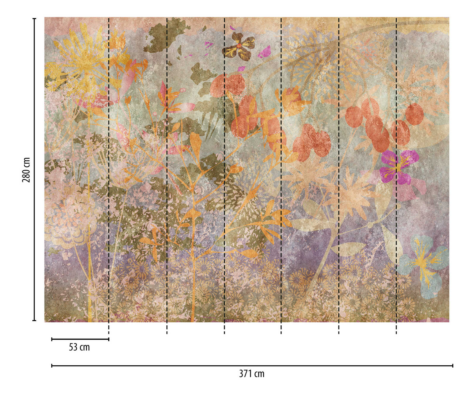             Tapeten-Neuheit – Motivtapete Blumen Fresko im Retro Stil
        