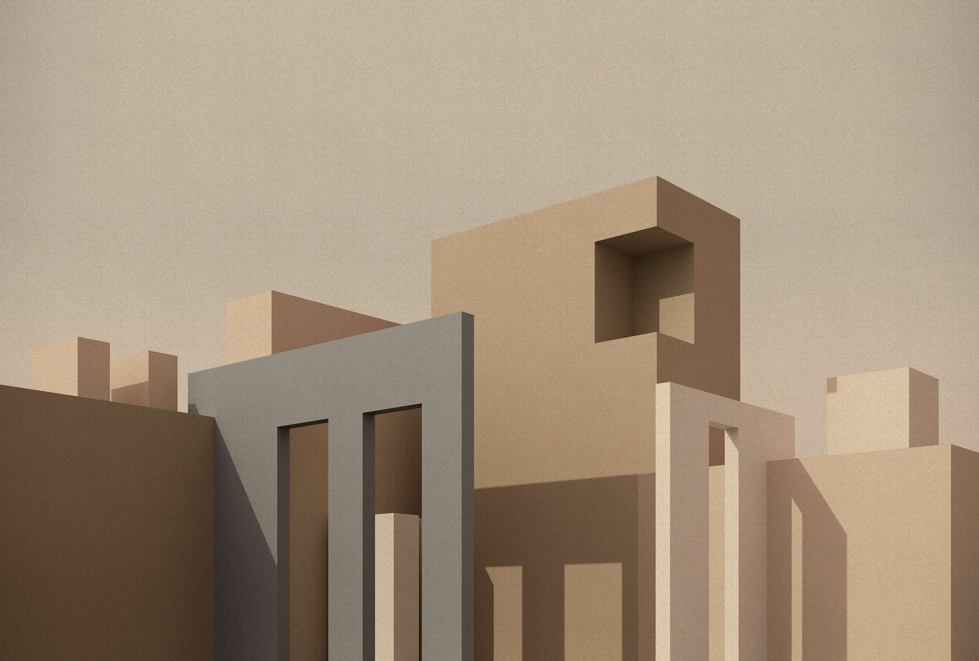             Tanger 1 – Fototapete Architektur Cube Design in Beige & Grau
        