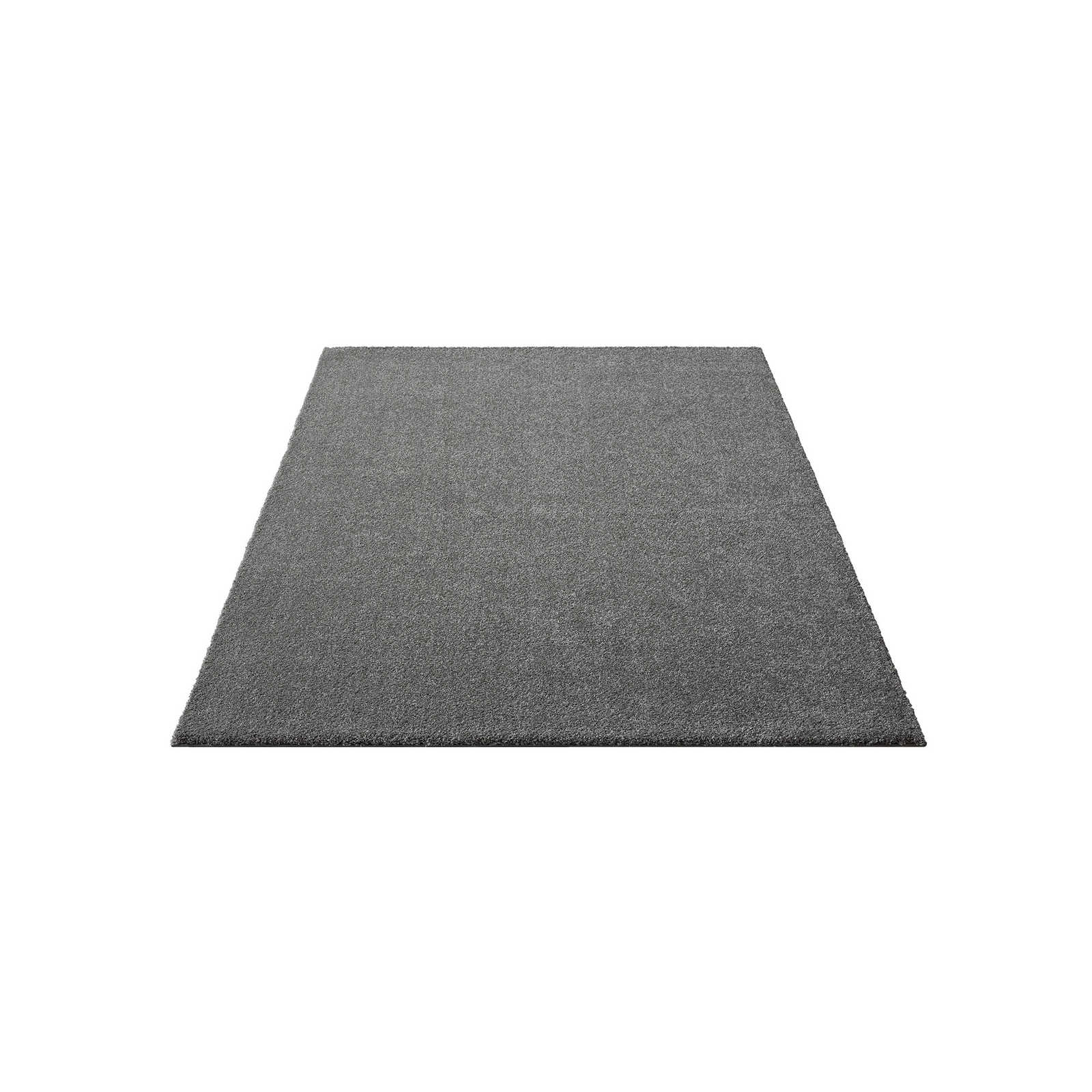 Flauschiger Kurzflor Teppich in Grau – 200 x 140 cm
