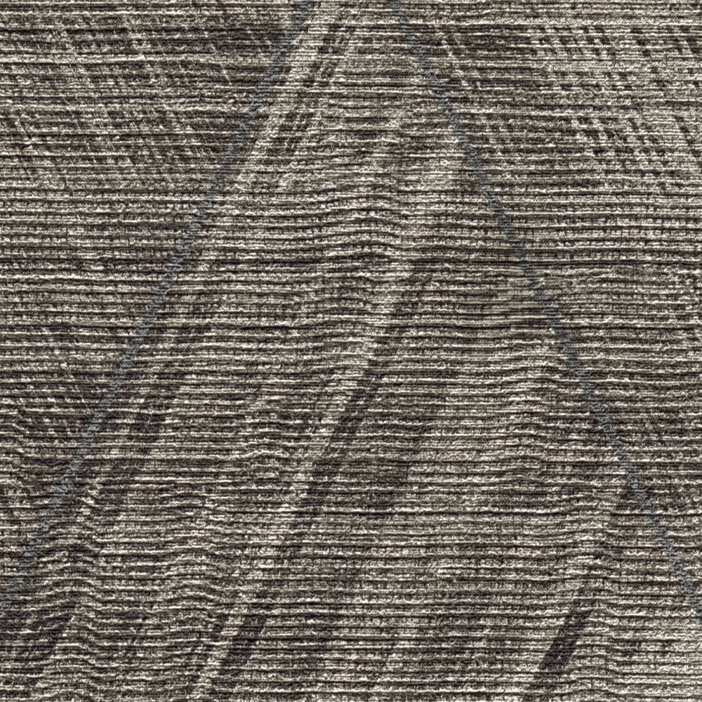             Textiloptik Tapete mit Rauten Muster – Metallic, Grau
        