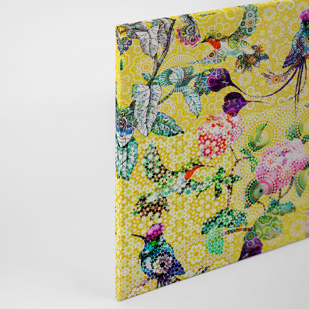             Leinwandbild exotisches Blumen Mosaik – 0,90 m x 0,60 m
        