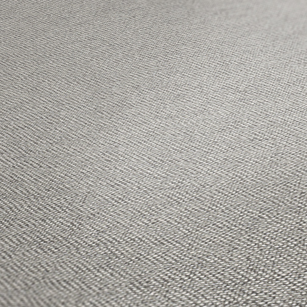             Unitapete Grau mit Textilstruktur & Leinenoptik im Landhaus Stil
        