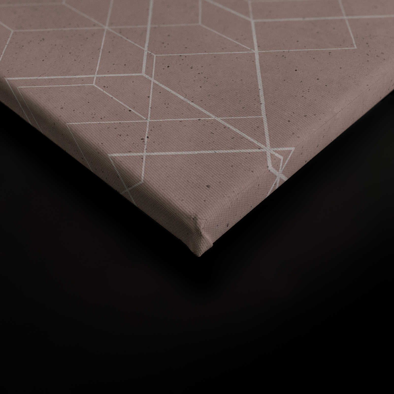             Leinwandbild geometrisches Muster | beige, weiß – 1,20 m x 0,80 m
        