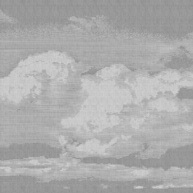 Clouds 2 - Himmlische Fototapete in naturleinen Struktur mit Wolkenmotiv – Grau, Weiss | Perlmutt Glattvlies
