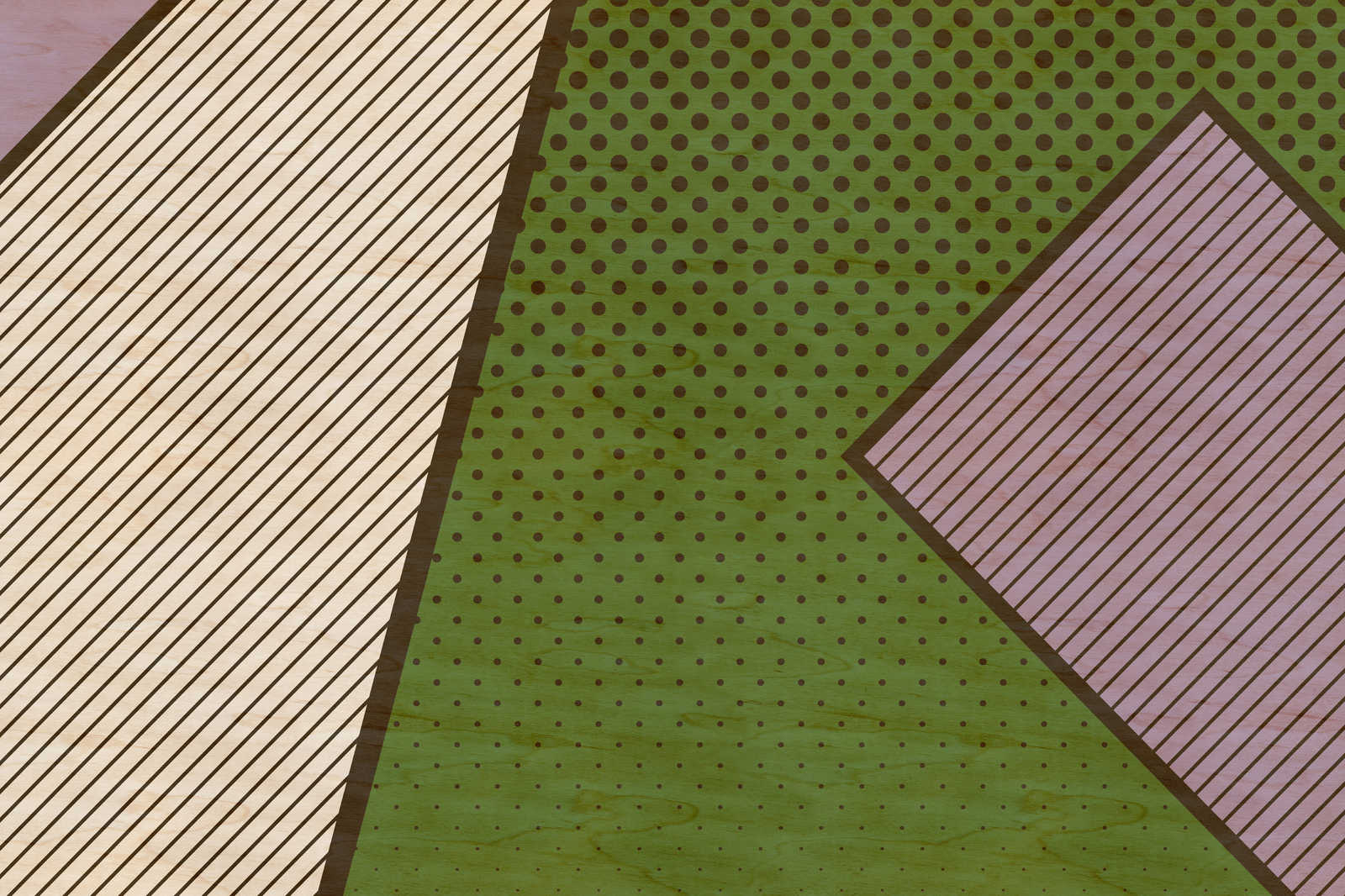             Bird gang 3 - Abstraktes Leinwandbild in Sperrholz Struktur mit bunte Farbflächen – 0,90 m x 0,60 m
        