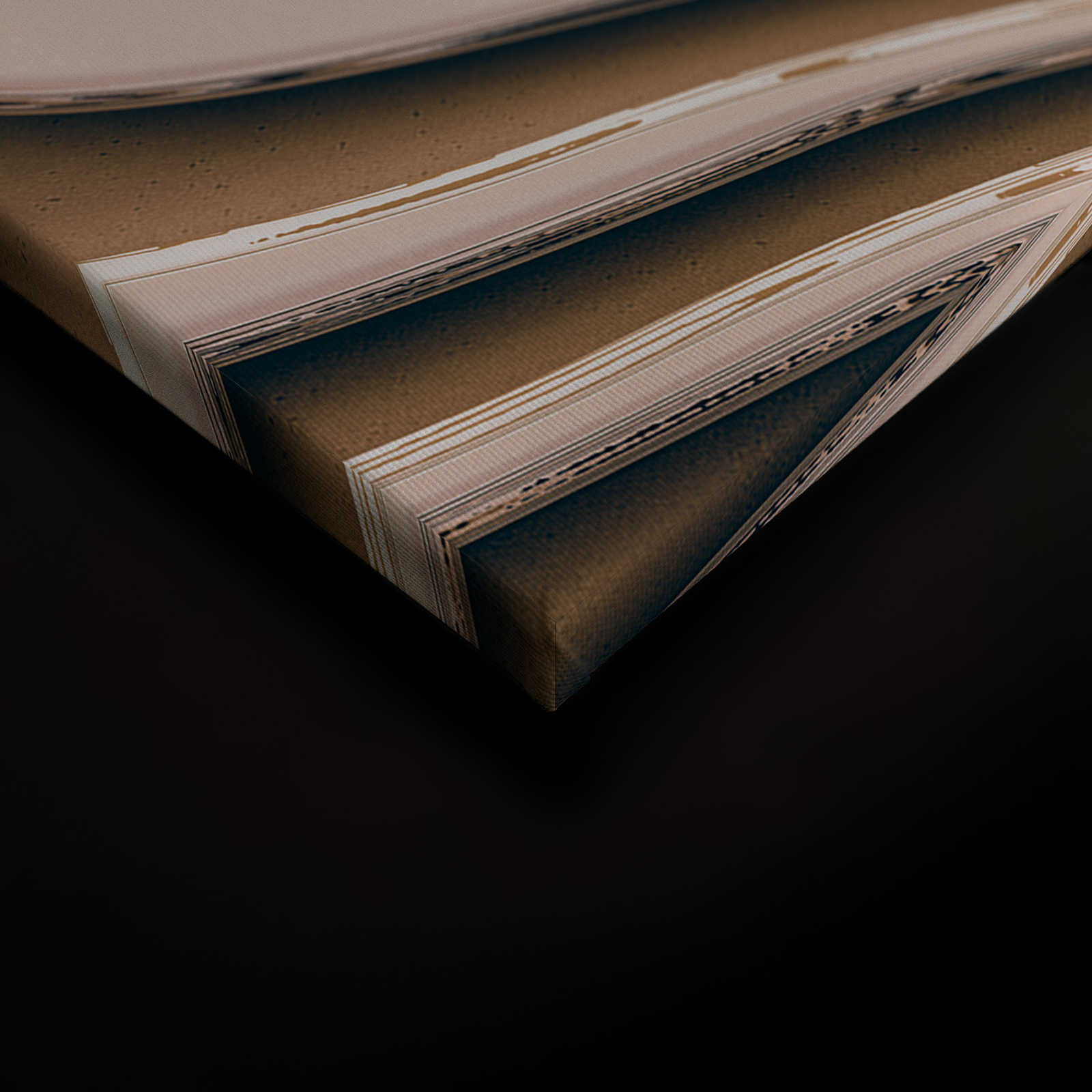             Leinwandbild mit wellenförmigen Linien und Schatten | beige, braun – 0,90 m x 0,60 m
        