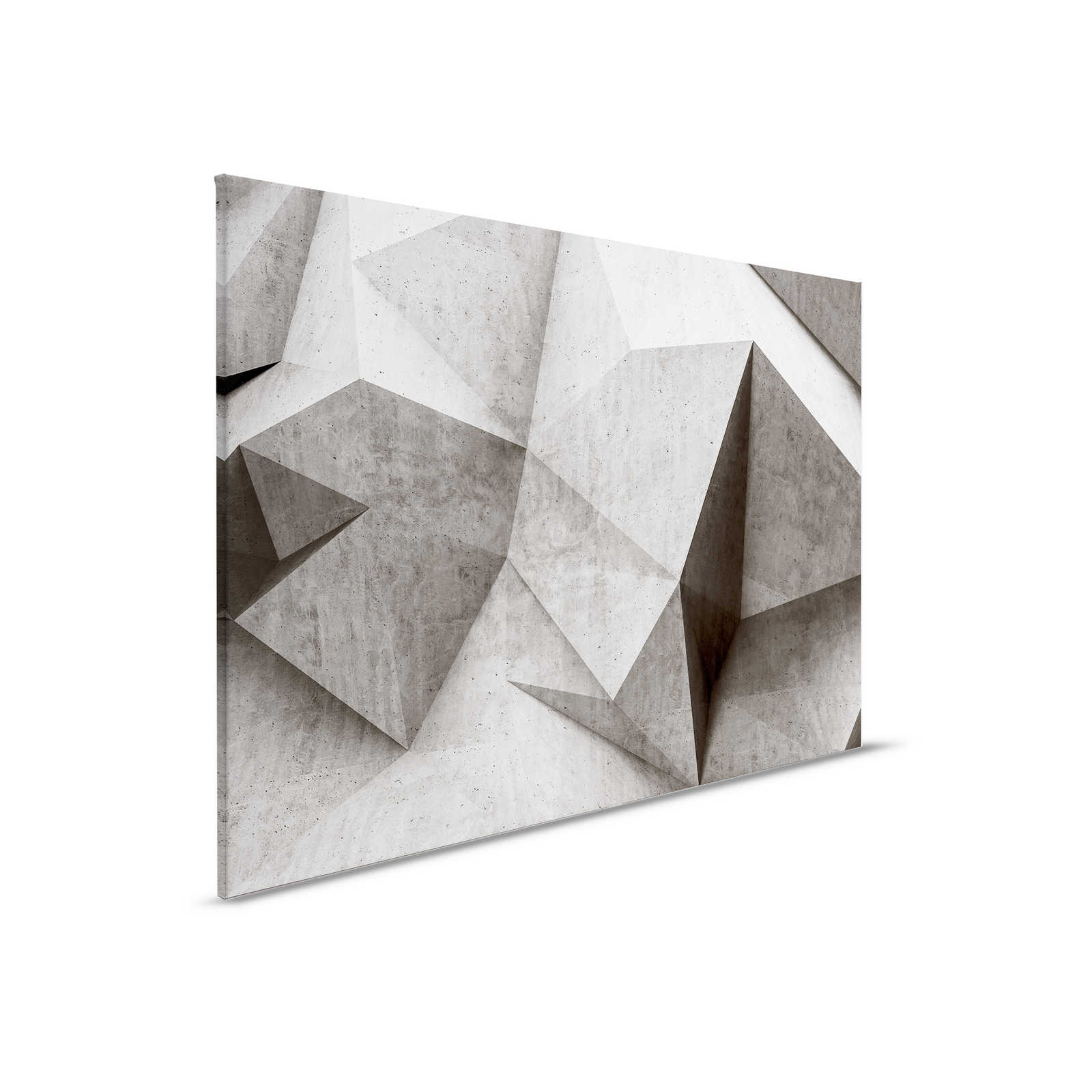 Boulder 1 - Coole 3D Beton-Polygone Leinwandbild – 0,90 m x 0,60 m
